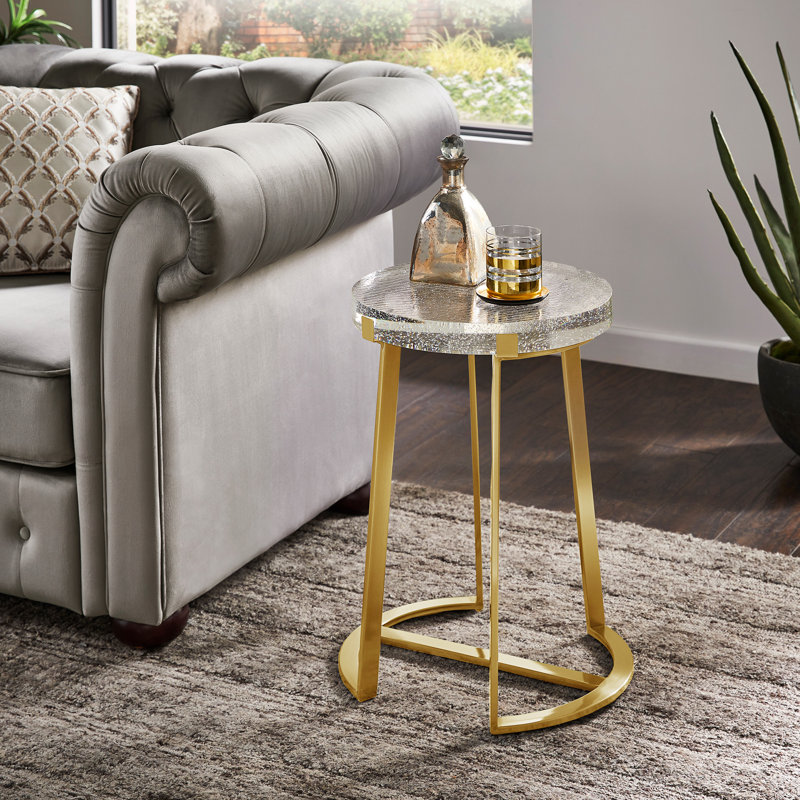 Degolier Cast Glass Top End Table