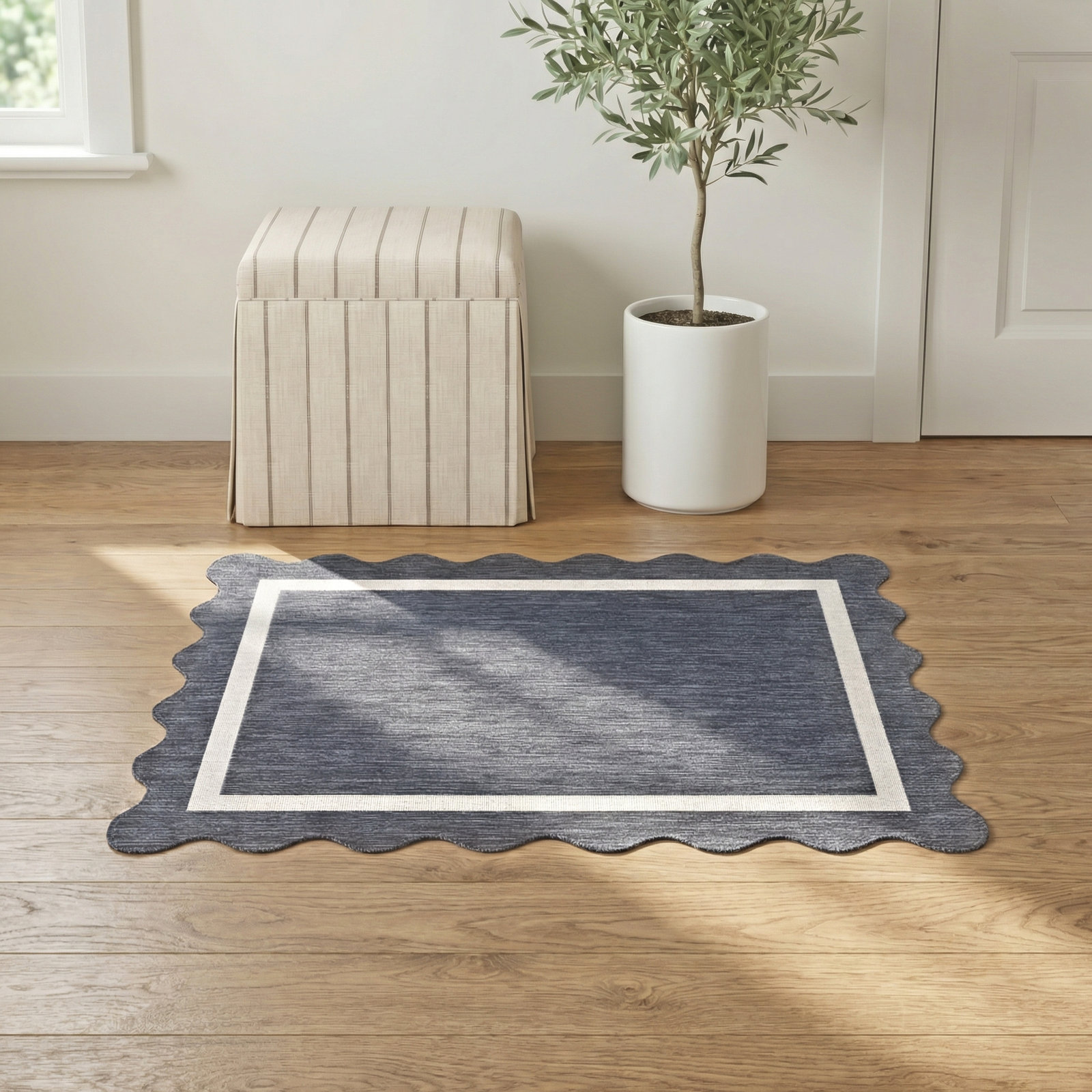 Skiles Blue Outdoor Rug, Rectangle 2'3.6" x 3'9.3"