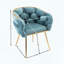 Chaise d'appoint en velours - Pieds en métal plaqués or - Conception moderne simple-1646579529