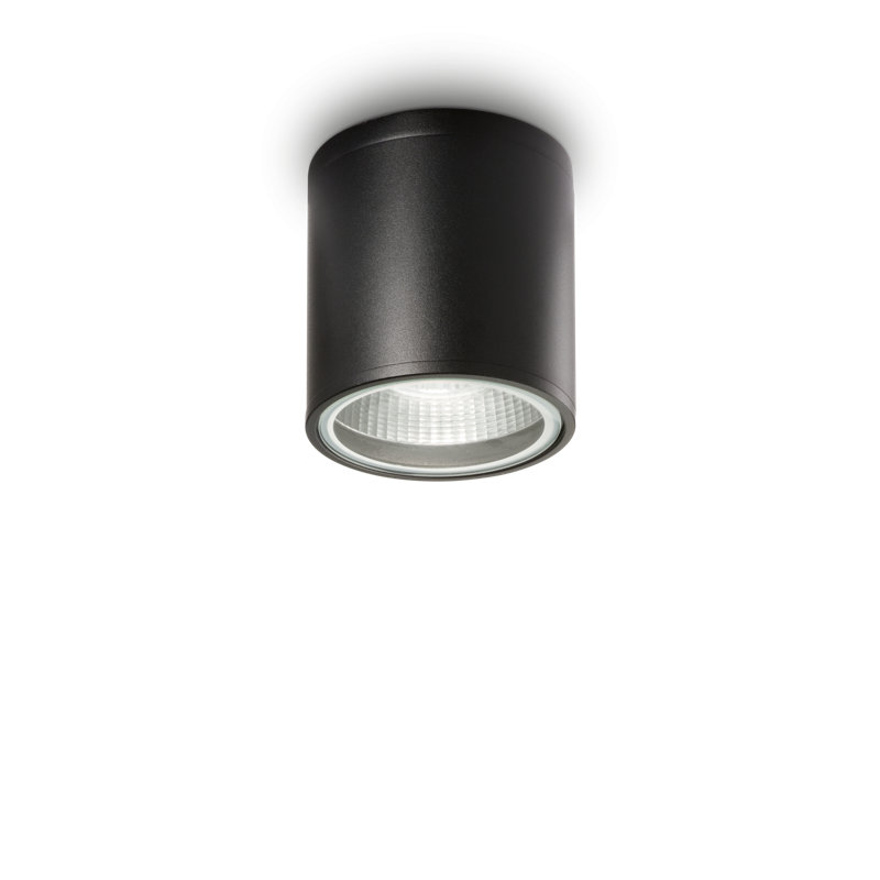Gun Matte Black LED Outdoor Flush Mount, Black