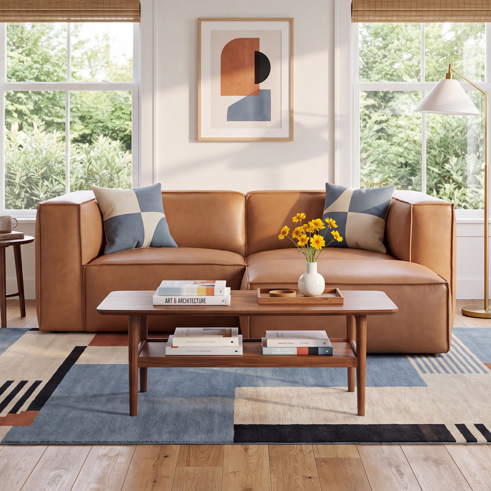 Jaye 82" Genuine Leather Modular Sofa
