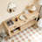 60'' Fir Veneer Entryway Table with Honeycomb-patterned Fronts,Modern Stylish Console Table-1002327949