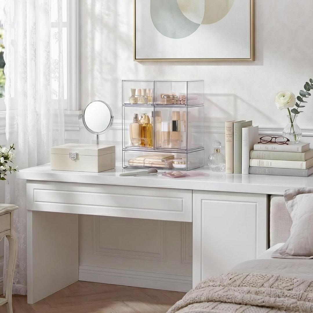 Clear Small Stackable Storage Drawers, Acrylic Bathroom Makeup Organiser for Vanity, Under Sink