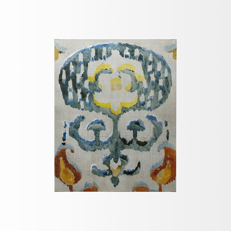 Toile texturée bohème Ikat I par Chariklia Zarris, H 35 po x l 28 po x P 1,5 po