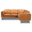 Canapé d'angle modulaire en cuir Cadiz brun clair Cadiz