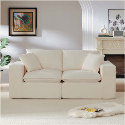 Canapé moderne en nuage de chenille, librement combinable, confortable pour s'asseoir, convient aux meubles de salon modernes dans les maisons, les appartements et les bureaux