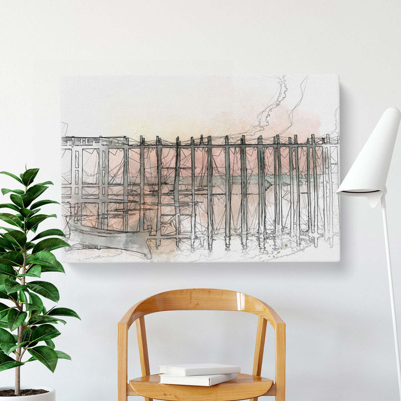 U Bein Bridge in Myanmar in Abstract - Wrapped Canvas, 50cm H x 76cm W x 3cm D