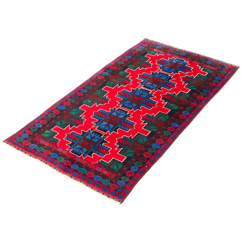 Tapis rouge Teimani 3 pi 5 po x 6 pi 7 po