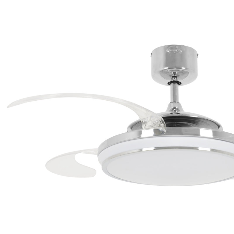 Adilene 122cm Ceiling Fan with LED Lights, Chrome