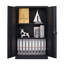 Armoire de rangement pliante en métal avec portes verrouillables, tablette réglable et assemblage facile pour la maison, le bureau et le garage
