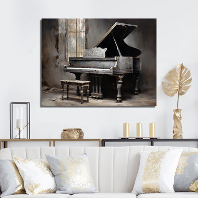 «Grey Piano Mélancolique Melody I» sur toile