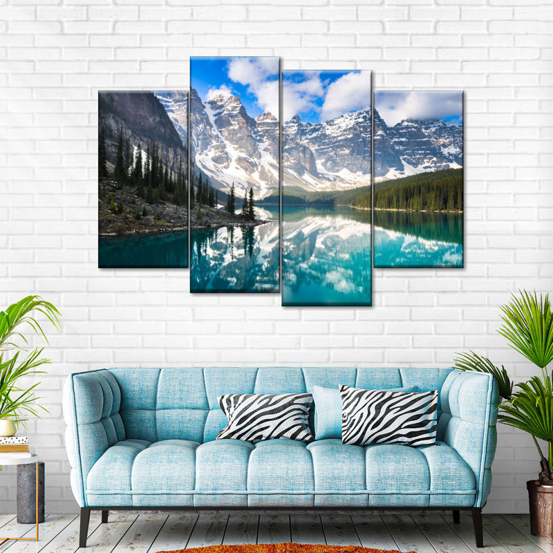 Impression murale sur toile Mountain Reflection, H 22 po x l 36 po x P 1 po