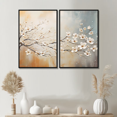 Dogwood Blooms Sunset - Floral Dogwood, reproduction d'art sur toile