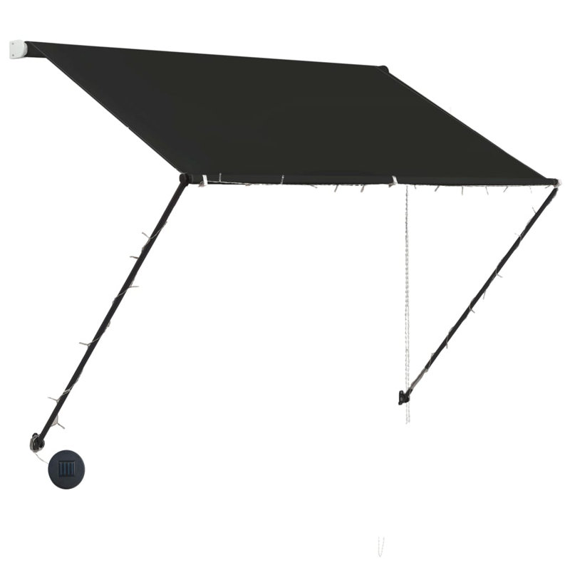Dakota Fields 1cm W x 1.5cm D Polyester Cover Retractable Patio Awning, Anthracite