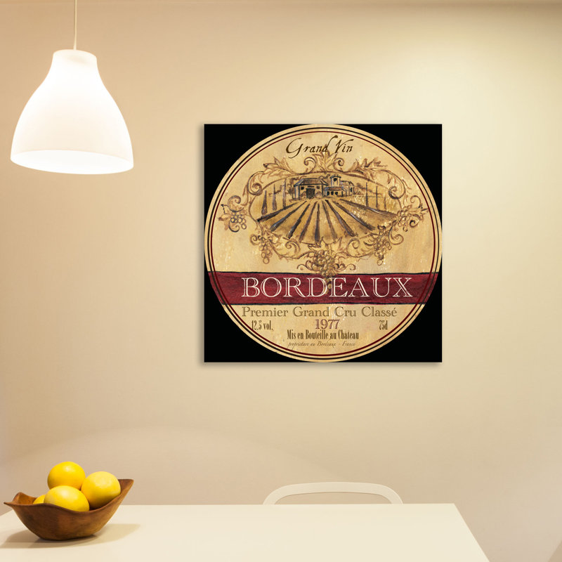 « grand vin wine label », reproduction d’impression sur toile tendue, H 18 po x l 18 po