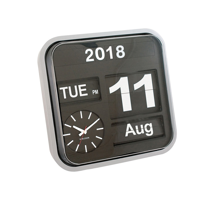 Big Flip Wall Clock, Silver