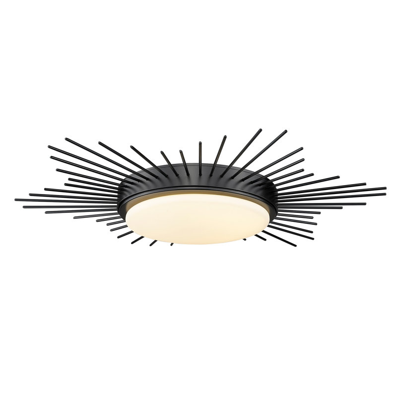 Avanell Glass LED Flush Mount, Matte Black