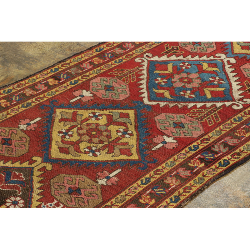 Antique One-of-a-Kind 3'5X14'2 Hand Knotted Area Rug