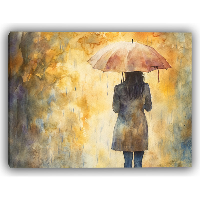 Art mural sur toile Rainy Glow, H 16 po x l 24 po