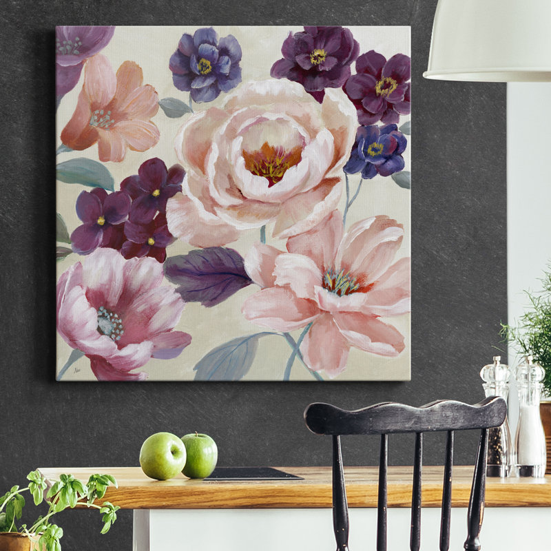 Douce romance - peinture sur toile tendue, H 32 po x l 32 po x P 1 po