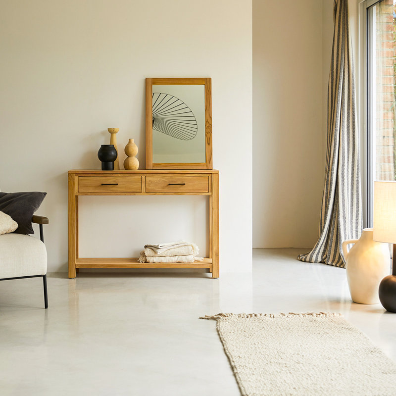 Loeffler 110cm Solid Wood Console Table