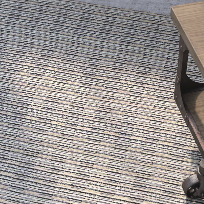 Tapis rayé intérieur / extérieur Kaz Kazé, Rectangle 2 pi x 3 pi 7 po