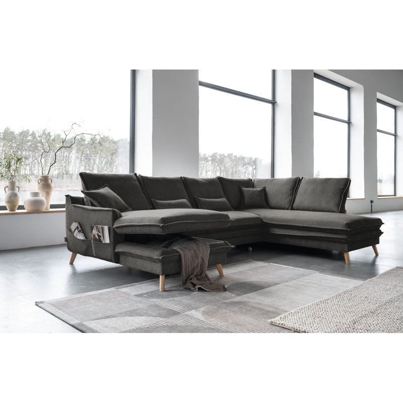 Charming Charlie Limited 8 Seater Sofa Bed, Dark Grey, Right facing