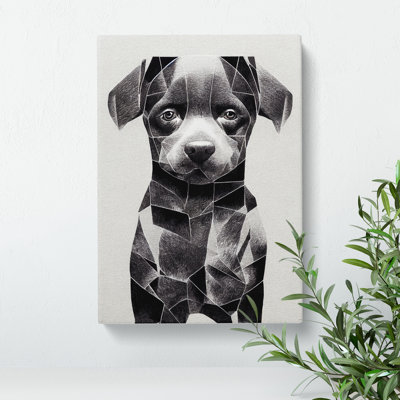 Superb Puppy Dog Abstract - Wrapped Canvas