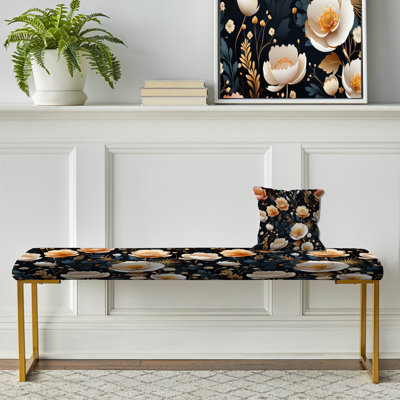 Banc rembourré or