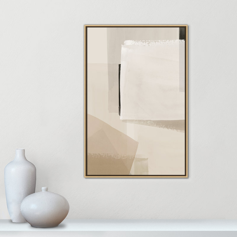 Imprimé calme et géométrique par Hazel J, L 25,5 po x H 37,5 po, Framed Canvas, Natural Floater