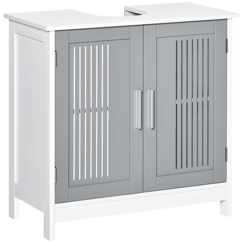 Armoire de salle de bain Kleankin, Blanc / Gris