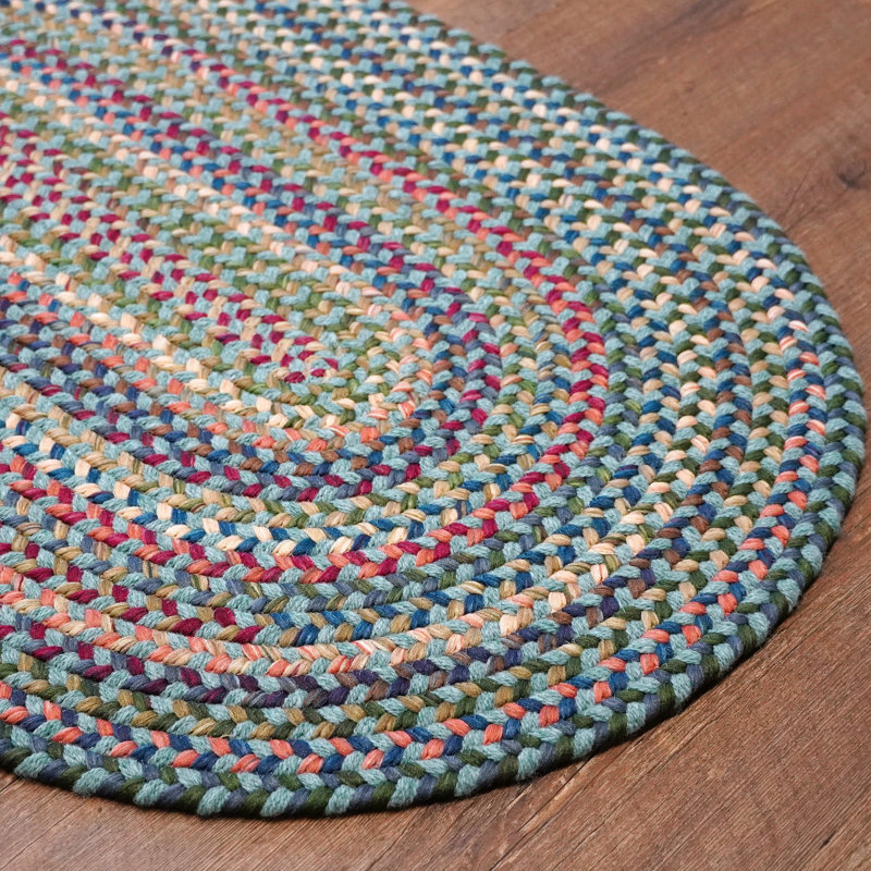 Tapis multicolore en laine, Ovale 3 pi x 5 pi