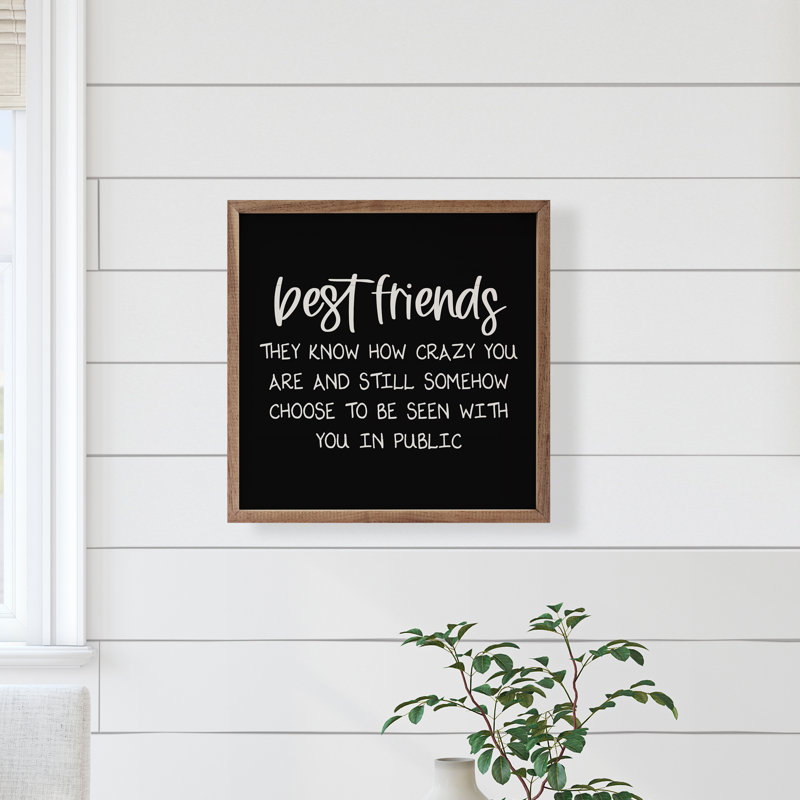 Best Friends Crazy - noir, H 16 po x l 16 po x P 1 po