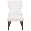 Chaise de salle à manger rembourrée en tissu Wandie crème et chêne foncé-289837346-530524498