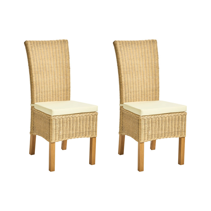 49cm H Solid Wood Stacking Side Chair, Beige
