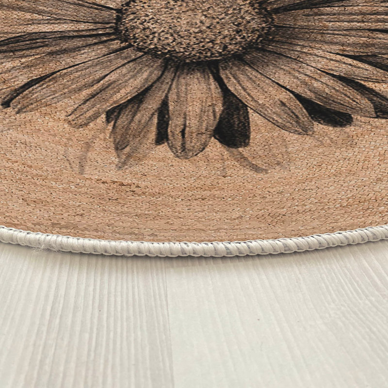 Noemi Round Cotton Area Rug, Round 140cm