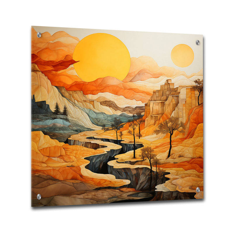 «Bold Landscape Canyon Desert VI - Canyon», art mural en acrylique, H 16 po x l 16 po