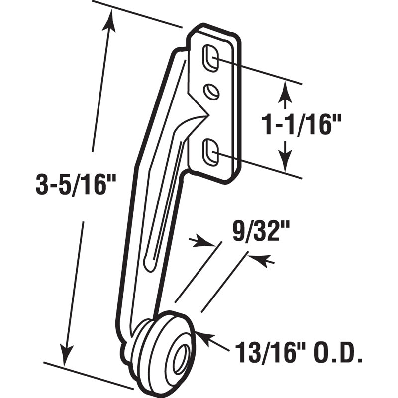 Prime-Line Drawer Track Roller, Right Hand, 6.4' H x 3.75' W