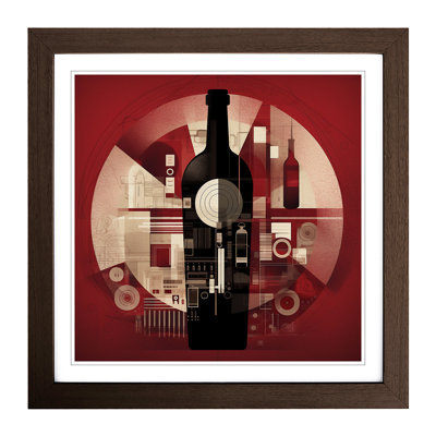 Wine Constructivism No.1 - Single Picture Frame Print on Wood
