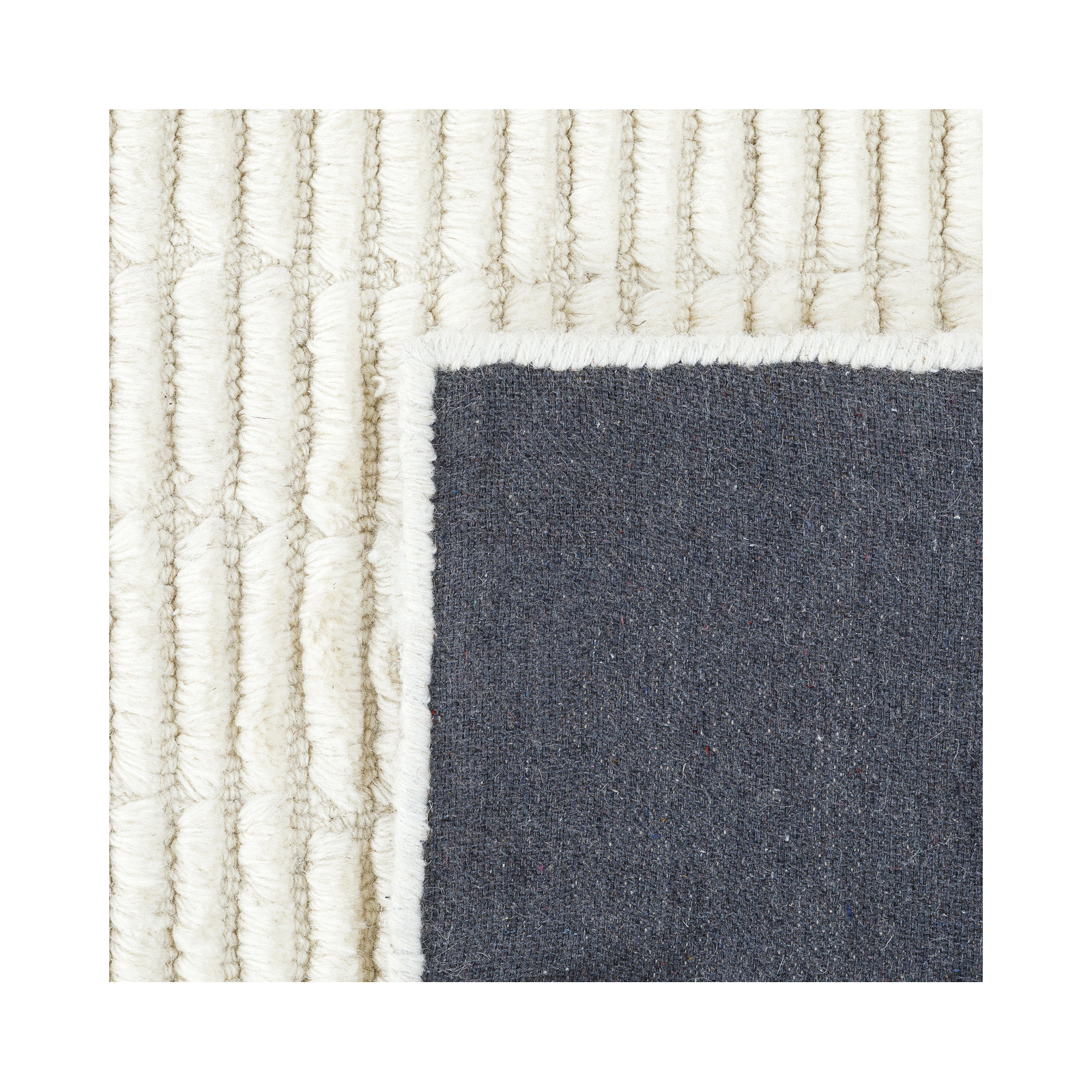 Debra Hand Tufted Wool Ivory Rug, Rectangle 3' x 5'