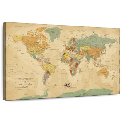 Carte du monde personnalisée «A Journey III»