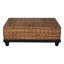Table basse Jinu de 122 cm avec plateau en feuille de bananier tressée brun naturel,