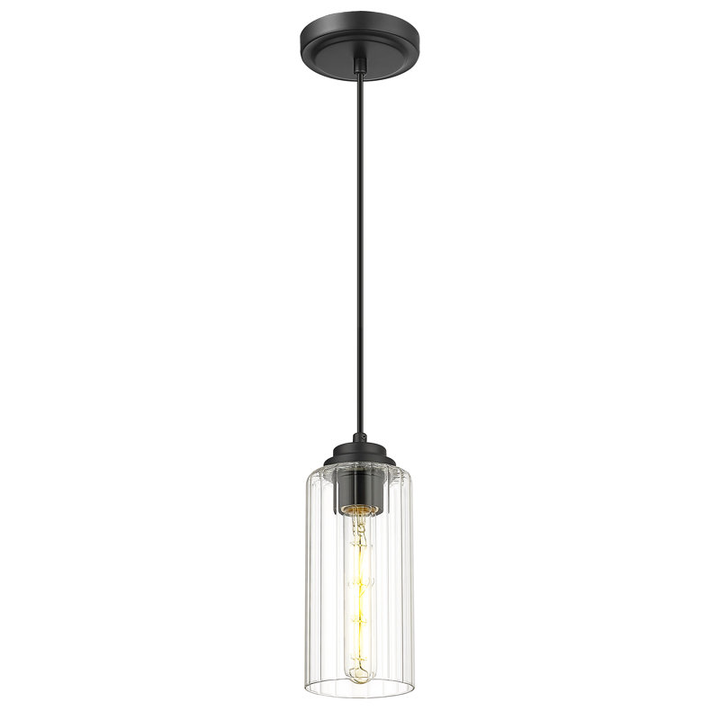 9" Dimmable Pendant Light, Matte Black, 1 Light