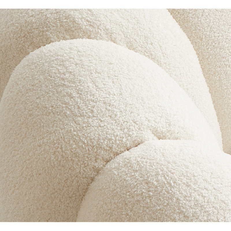 Lukenzo, Sherpa blanc crème, H 27,5 po x l 59,1 po x P 39,4 po, 1