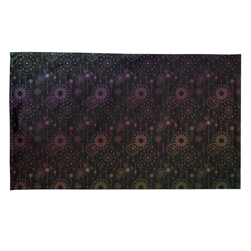 Tea Towel Kitchen Towel, Cotton Twill, Black/Pink/Yellow