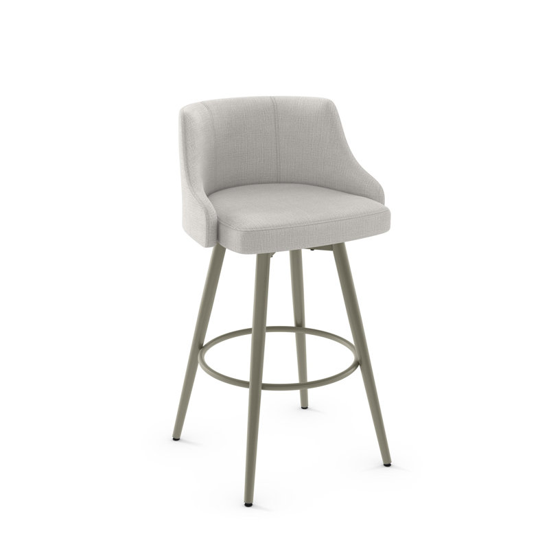 Tabouret de bar et de comptoir pivotant Pruitt, Tabouret de bar (siège d'une hauteur de 31,75 po), Gris, Gris pâle