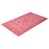 Overdyed Hand-Knotted Wool Modern-Contemporary Pink Area Rug 3' 1" x 5' 1"