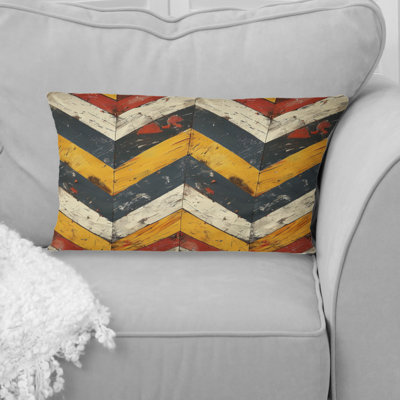 Yellow White Chevron Charm - Chevron Pillow