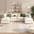 U_Style Modern Large U-Shape Sectional Sofa, 2 Large Chaise With Removable Ottomans, Convertible L-Shape Sectional Sofa With Stylish Piping Design,For Living Room,Spacious Space-563254160