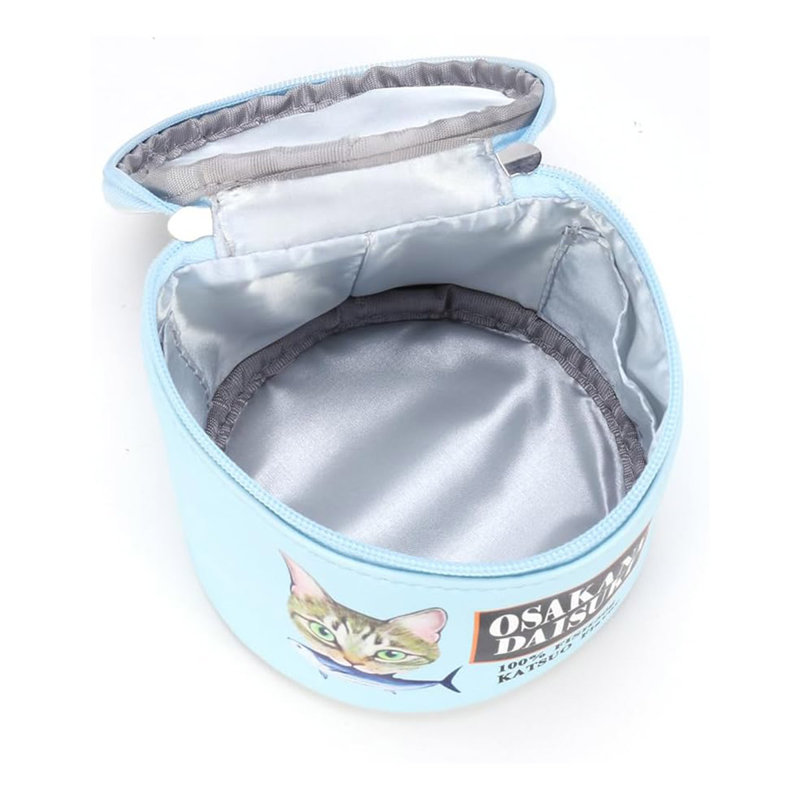 Trousse de maquillage bleue, trousse de maquillage en forme de chat Creative, trousse de maquillage Animal Dome, organisateur de toilette portatif, sac de rangement grande capacité 